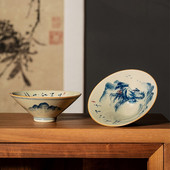 Ceași de ceramică chinezească pictate manual peisaj Set de ceai cu deschidere din ceramică Bol de ceai Kung Fu pentru ceremonia ceaiului ceașcă de ceai