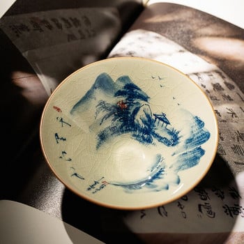 Χειροποίητα Οριζόντια Κινεζικά κύπελλα κεραμικής Κεραμικό σετ φλιτζάνι τσαγιού ανοίγματος Teaware μπολ τσαγιού Kung Fu για την τελετή του τσαγιού Φλιτζάνι τσαγιού