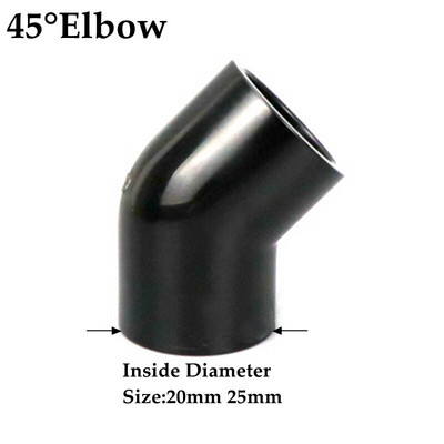 2 buc. ID negru 20-50mm UPVC Conector țeavă Capăt Cupă drept Cot Tee Racord încrucișat Adaptor de irigare Îmbinări pentru țevi de apă de grădină