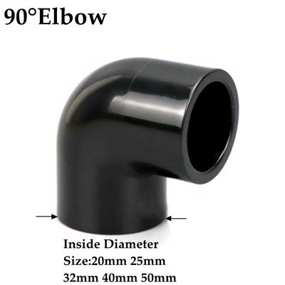 2 buc. ID negru 20-50mm UPVC Conector țeavă Capăt Cupă drept Cot Tee Racord încrucișat Adaptor de irigare Îmbinări pentru țevi de apă de grădină