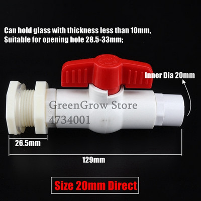 1 db 20 25 32mm 1/2"~1" PVC víztartály csatlakozók Akváriumi akvárium vízelvezető szívó/leeresztő kompozit ízület ABS csatlakozó barkácsszerszám
