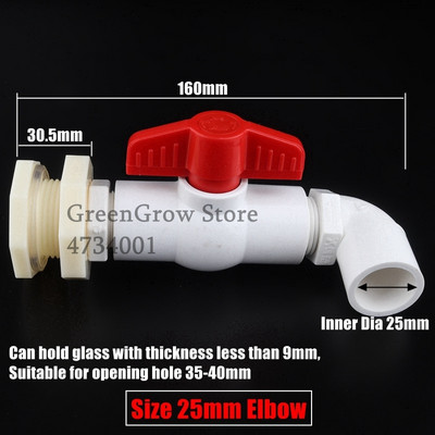 1 db 20 25 32mm 1/2"~1" PVC víztartály csatlakozók Akváriumi akvárium vízelvezető szívó/leeresztő kompozit ízület ABS csatlakozó barkácsszerszám