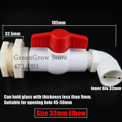 1 db 20 25 32mm 1/2"~1" PVC víztartály csatlakozók Akváriumi akvárium vízelvezető szívó/leeresztő kompozit ízület ABS csatlakozó barkácsszerszám