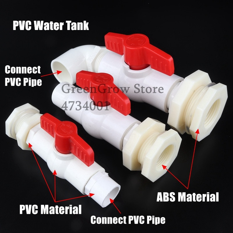 1 db 20 25 32mm 1/2"~1" PVC víztartály csatlakozók Akváriumi akvárium vízelvezető szívó/leeresztő kompozit ízület ABS csatlakozó barkácsszerszám