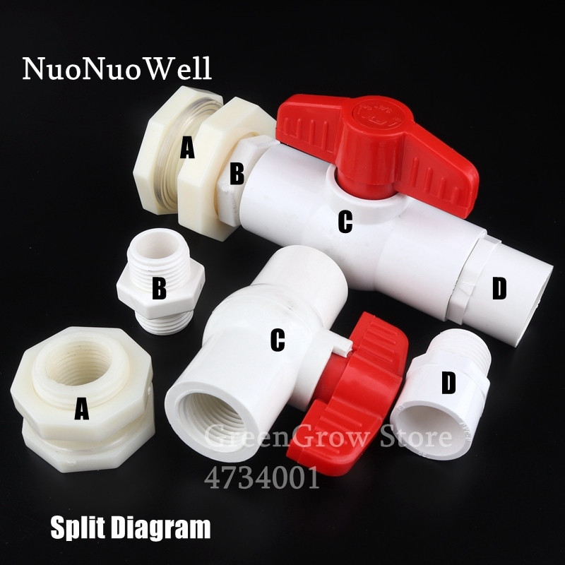1 db 20 25 32mm 1/2"~1" PVC víztartály csatlakozók Akváriumi akvárium vízelvezető szívó/leeresztő kompozit ízület ABS csatlakozó barkácsszerszám