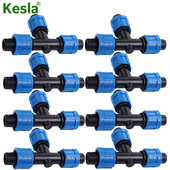 10 DB üvegházhatású csepegtető szalag öntözéshez 16 mm-es tömlőjavítás 5/8'' csatlakozók Tee 3 irányú gyorscsatlakozós menetzár hosszabbító csukló