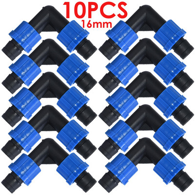 10 DB üvegházhatású csepegtető szalag öntözéshez 16 mm-es tömlőjavítás 5/8'' csatlakozók Tee 3 irányú gyorscsatlakozós menetzár hosszabbító csukló