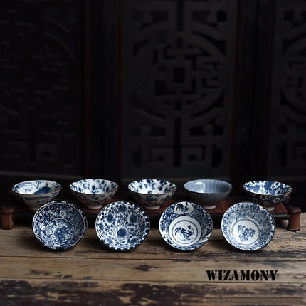 1 DB! WIZAMONY Bue and White Jingdezhen kínai porcelán csésze teástál teáscsésze Kungfu teáskészlet Kerámia virágos tea mesterkupa