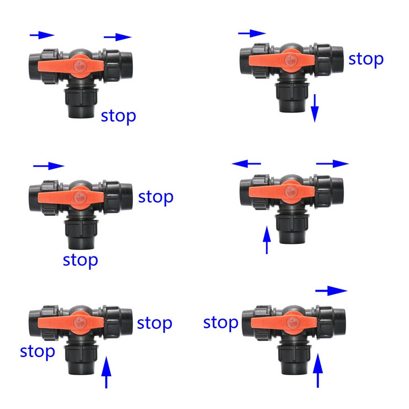 20/25/32/40/50/63mm PVC PE toru kraanivee jaoturi tee küünarnuki otsakork plastikust kiirklapp Aed Põllumajandus Kastmine
