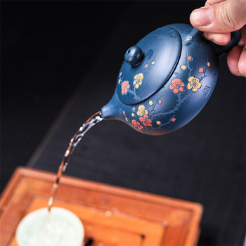 Yixing Purple Clay Χειροποίητο φλιτζάνι νερού Kung Fu Δημιουργικό φλιτζάνι τσαγιού Βραστήρας οικιακής χρήσης Raw Ore Azure Mud Painted Tea Pot Potware
