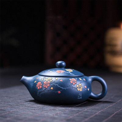 Yixing Purple Clay kézzel készített kung fu vizes csésze kreatív teáscsésze háztartási vízforraló nyers érc azúrkék sárral festett teáskanna ivóedény