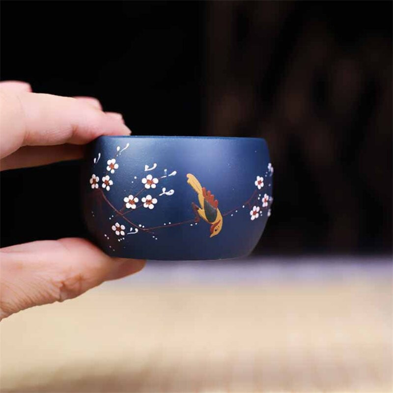 Yixing Purple Clay kézzel készített kung fu vizes csésze kreatív teáscsésze háztartási vízforraló nyers érc azúrkék sárral festett teáskanna ivóedény