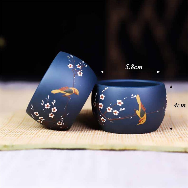 Yixing Purple Clay kézzel készített kung fu vizes csésze kreatív teáscsésze háztartási vízforraló nyers érc azúrkék sárral festett teáskanna ivóedény