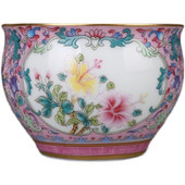 Qing Qianlong porcelánzománc Flower Master Cup Jingdezhen antik porcelán kollekció