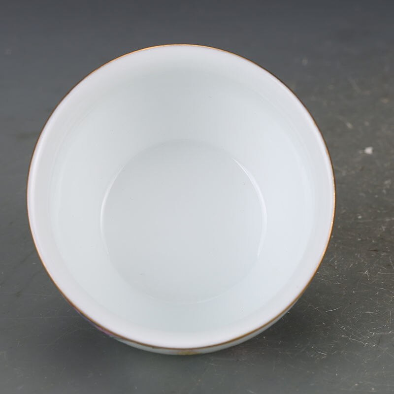 Qing Qianlong porcelánzománc Flower Master Cup Jingdezhen antik porcelán kollekció