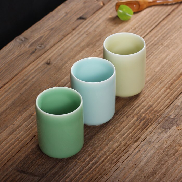 1 DB NAGY AKCIÓ!!!!! Hat szín kínai Longquan Celadon porcelán Kung Fu kínai teáscsésze csészealjTeástál kínai teáskanna kávéscsésze