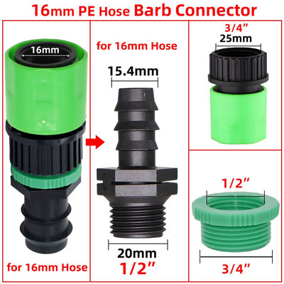 Conector rapid mamelon EURO USA 3/4 inch filetat tată 16 mm/20 mm Racord de furtun pentru fitinguri pentru țevi de grădină Sistem de irigare prin picurare