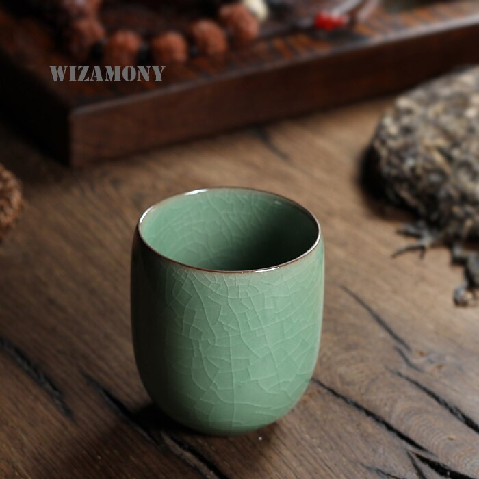 1 DB hat szín kínai Longquan Celadon porcelán Kung Fu kínai teáscsésze csészealj teástál 155 ml, kínai teáskanna kávéscsésze