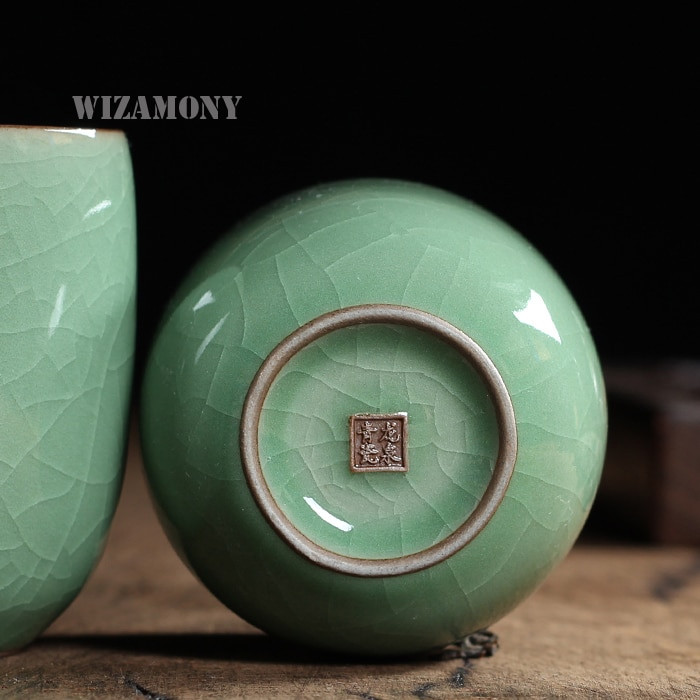 1 DB hat szín kínai Longquan Celadon porcelán Kung Fu kínai teáscsésze csészealj teástál 155 ml, kínai teáskanna kávéscsésze