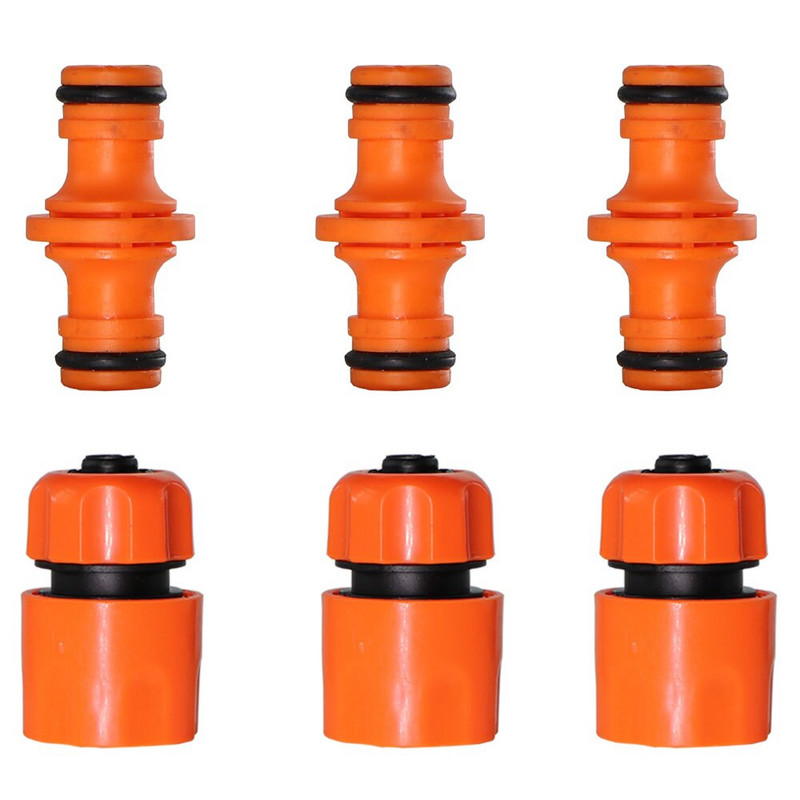 6 DB kerti tömlő ABS 16 mm-es gyorscsatlakozós adapter 1/2"-os dupla dupla csatlakozó csuklóhosszabbító szerelvénykészlet csőcső vízpisztolyokhoz