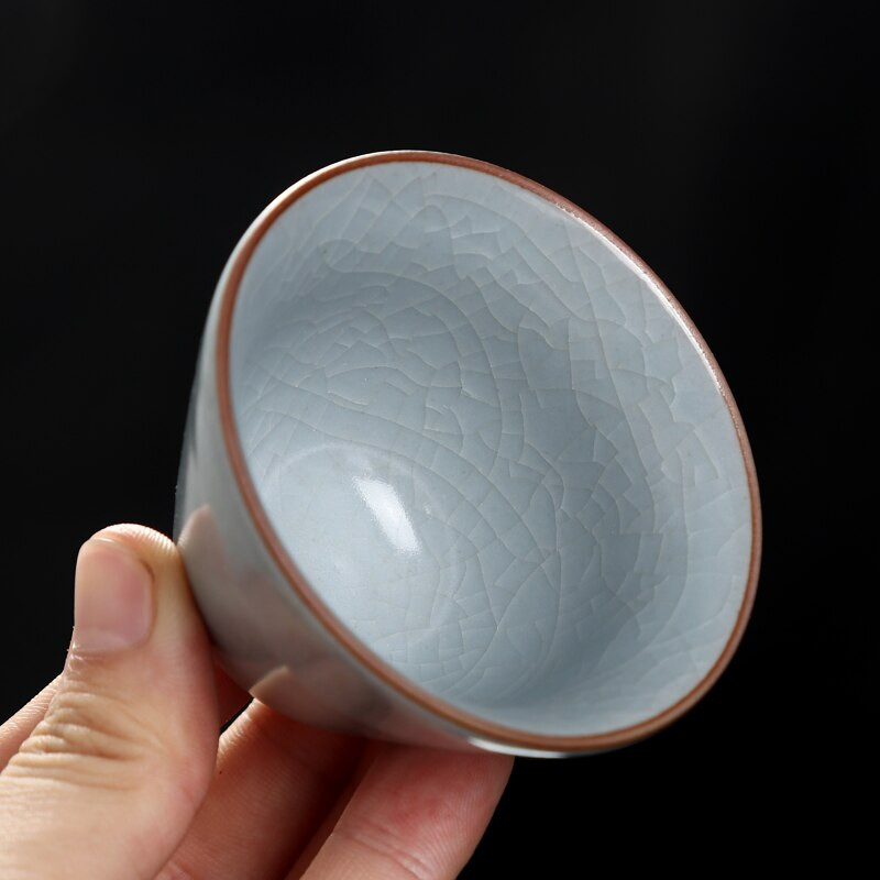 Cuptor Ru tradițional de 55 ml ceașcă de ceai din ceramică cu flori pictate manual ceașcă de ceai de călătorie castron de ceai lucrat manual Pu'er ceașcă individuală personală