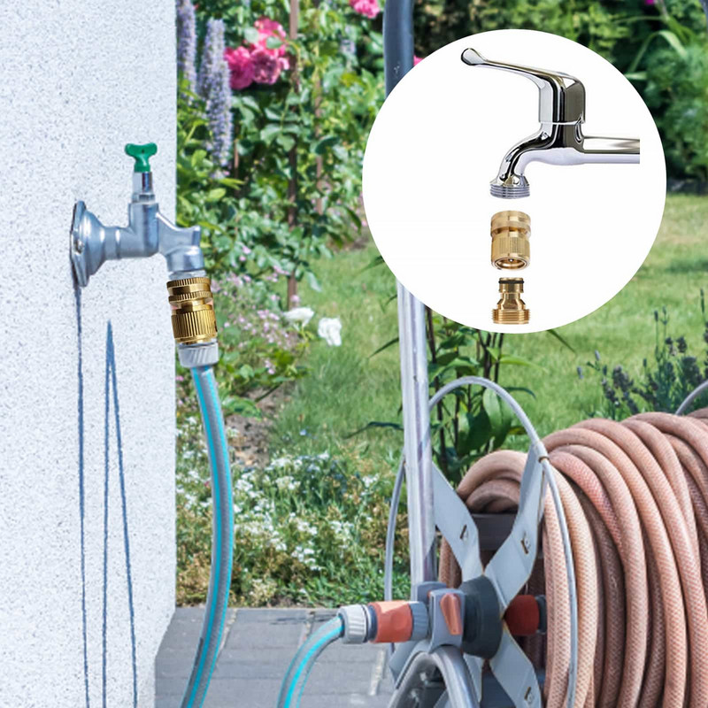 Vrtna vodovodna cijev Brza spojnica Montaža metalnog crijeva Brzi konektor Jednostavan za ugradnju Mjedeni priključak adaptera za brzo otpuštanje