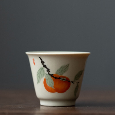 30 ml Retro Plant Ash Tea Cup Creative Flower egypohár kerámia háztartási teáscsésze Master Cup kis kung fu teás készlet Italkészlet