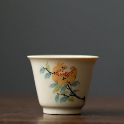 30 ml Retro Plant Ash Tea Cup Creative Flower egypohár kerámia háztartási teáscsésze Master Cup kis kung fu teás készlet Italkészlet