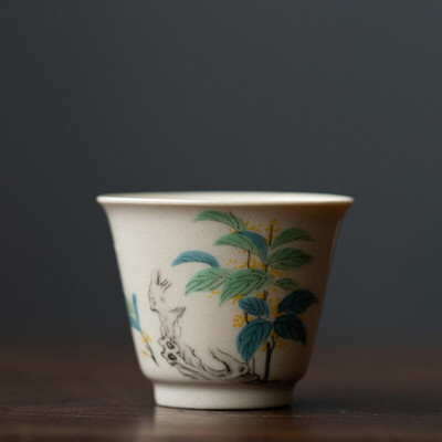 30 ml Retro Plant Ash Tea Cup Creative Flower egypohár kerámia háztartási teáscsésze Master Cup kis kung fu teás készlet Italkészlet
