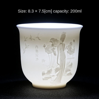 Arbatos rinkinys avienos riebalų nefrito arbatos puodelis Kung Fu arbatos puodelis Heart Sutra pagrindinis puodelis baltas porcelianinis keramikinis puodelis vieno puodelio arbatos dubenėlis dovanų puodelis