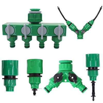 Garden Quick Connector 2-way 4-way Faucet Connector 3/5 4/7 8/11mm Σύνδεση σωλήνα σωλήνα άρδευσης Αξεσουάρ συστήματος άρδευσης