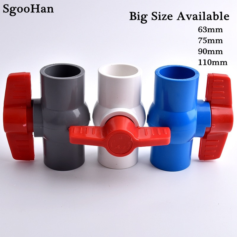 Nagy méretű PVC csőaljzat golyósszelep csatlakozó adapter öntözési csatlakozók kerti öntöző akvárium akvárium csatlakozási átmérője 20-110 mm