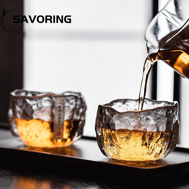 110 ml-es japán stílusú üvegpohár, kézzel készített egypohár Tecsésze Kung Fu Tea Mester csésze Női Személyes Kristály Üveg Kávéscsésze