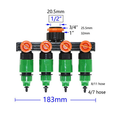 1/2/4-suunaline aiakraan messingist plastikust 4/7mm 8/11mm aiavooliku jaotur Y-tüüpi kastmispistiku jaotur kastmistoru jaoks