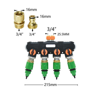 1/2/4-suunaline aiakraan messingist plastikust 4/7mm 8/11mm aiavooliku jaotur Y-tüüpi kastmispistiku jaotur kastmistoru jaoks