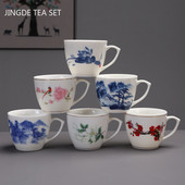 Ceașcă de ceai din porțelan albastru și alb chinezesc cu mâner ceașcă de cafea de birou Bol de ceai din ceramică Set de ceai pentru acasă ceașcă portabilă Master 130 ml