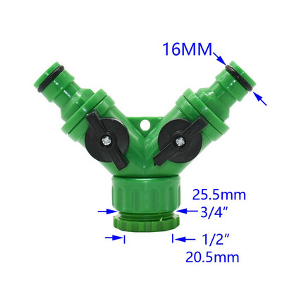 2 utas kerti tömlő csapvízelosztó 5/8" gyorscsatlakozó 1/2" 3/4" női öntözőszelep állítható kapcsoló