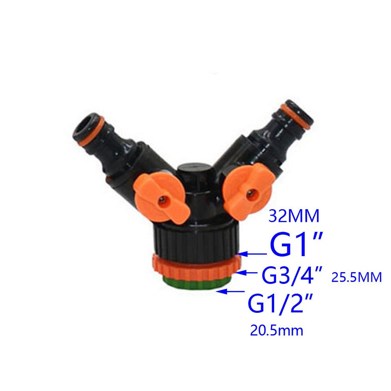 2 utas kerti tömlő csapvízelosztó 5/8" gyorscsatlakozó 1/2" 3/4" női öntözőszelep állítható kapcsoló