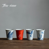 30 ml Boutique Pure Rankomis dažytas slyvų orchidėjų arbatos puodelis Keraminis arbatos puodelis Single Master Cup Arbatos skonio Kung Fu arbatos rinkinys Samll kvapo puodelis