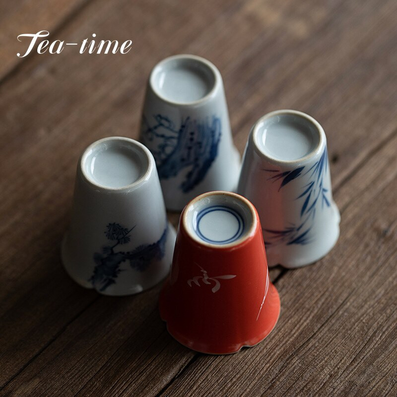 30 ml Boutique Pure Rankomis dažytas slyvų orchidėjų arbatos puodelis Keraminis arbatos puodelis Single Master Cup Arbatos skonio Kung Fu arbatos rinkinys Samll kvapo puodelis