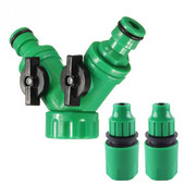 1 db Y típusú csapcsatlakozó 2 db gyorsadapterrel 3/5 mm-es tömlőhöz kerti öntözővízelosztó 1/8''-es csőszerelvényekhez