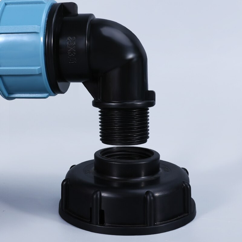 IBC tartályadapter 1/2" 3/4" 1" műanyag könyökcső illesztés Kerti tömlő csaptelep csatlakozó csere egyenlő átmérőjű csatlakozás
