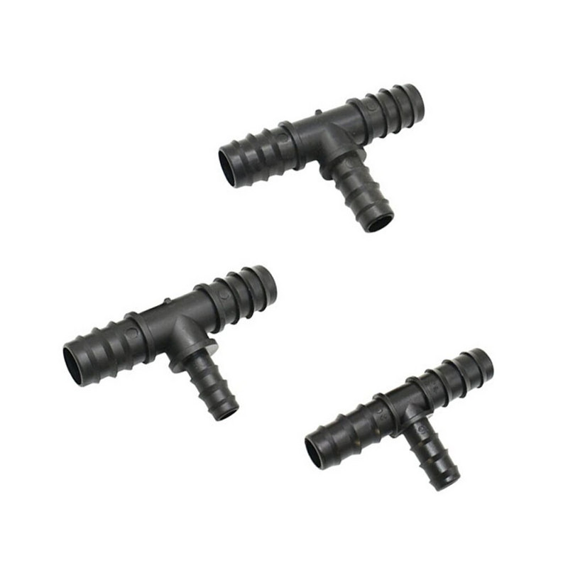 T formos nuo 1" iki 3/4" iki 1/2" sodo žarnos trišakio jungties reduktoriaus vandens skirstytuvo spygliuočio vandens jungtis, skirta 25 mm/20 mm/16 mm žarnai 2 vnt.