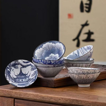 55ML Μπλε και άσπρο πορσελάνινο φλιτζάνι τσαγιού Χειροποίητο Dragon Phoenix Fish Pavilion Τελετή Κινέζικης Κυπέλλου Τσαγιού Kungfu Teaware Master Cup