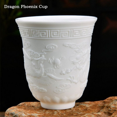 Avies riebalų nefrito arbatos puodelis reljefinis balto porceliano arbatos puodelis Kinietiškas Kungfu arbatos indų keramikinis puodelis alui gerti Espreso kava Dovana