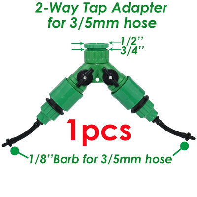 Adaptor de robinet KESLA Conectori rapidi Barb 2 sau 4 căi pentru furtun de 3/5 mm Despărțitor de apă pentru irigare de grădină pentru fitinguri de țevi de 1/8 inchi