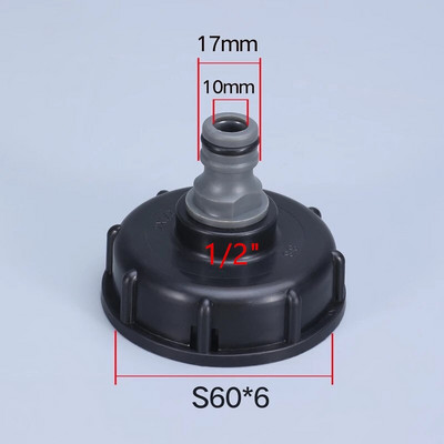 S60X6 vastagítása 1/2'' 3/4'' durva menetű IBC tartály adapter csapszelep szerelvények csereszerszám otthoni kert csatlakozó