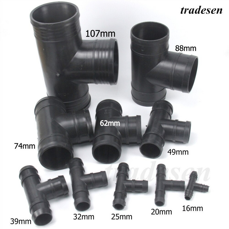 1 ~ 5 db PE gyorscsatlakozó csatlakozó 16/20/25/32 mm kerti tömlő csőcsatlakozó öntözőrendszer műanyag PVC csőszerelvény