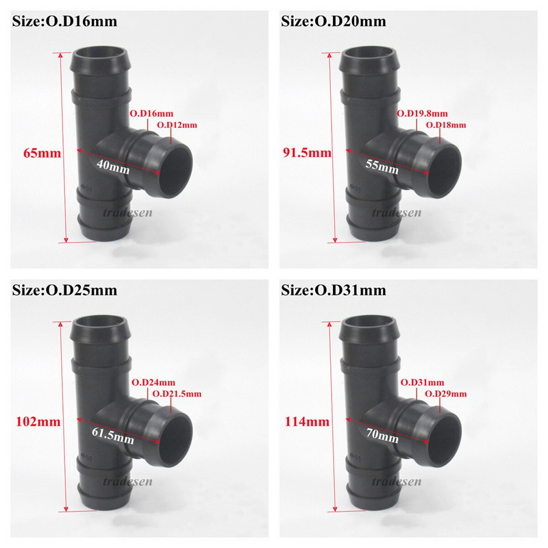 1 ~ 5 db PE gyorscsatlakozó csatlakozó 16/20/25/32 mm kerti tömlő csőcsatlakozó öntözőrendszer műanyag PVC csőszerelvény