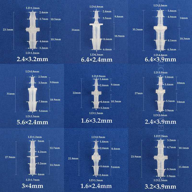 200~5db 1,6-7,9 mm-es műanyag egyenes vízcső csatlakozó akváriumi tartály légszivattyú tömlő szűkítő csatlakozó kerti vízcsatlakozók